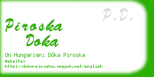 piroska doka business card