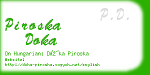 piroska doka business card